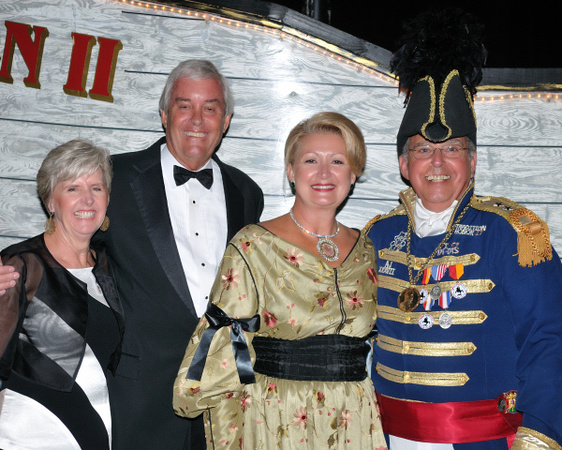 Pensacola Mayor Mike Wiggins and MS Andrew Jackson (Barry Hoffman) from Springtime Tallahassee pose with their lovely ladies.