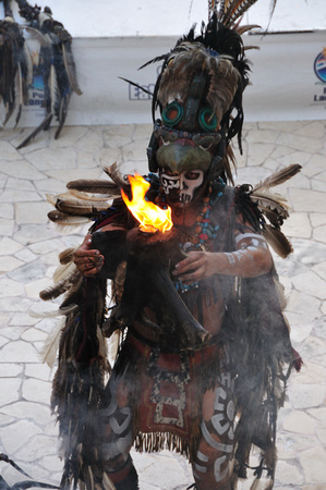 Mayan Dancers performing in Cozumel.