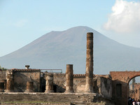 Mount Vesuvius seen from the ruins of Pompeii